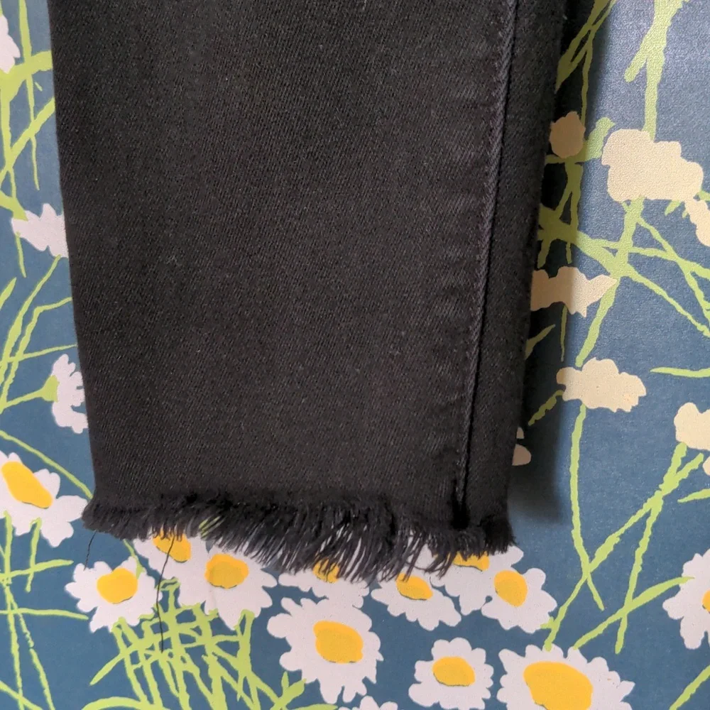 Current/Elliott Black Denim Jeans Distressed Pants - Picture 3 of 6